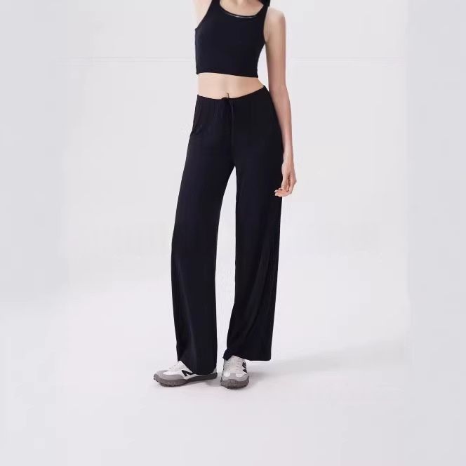 Slimming Draping Straight-leg Athletic Yoga Pants