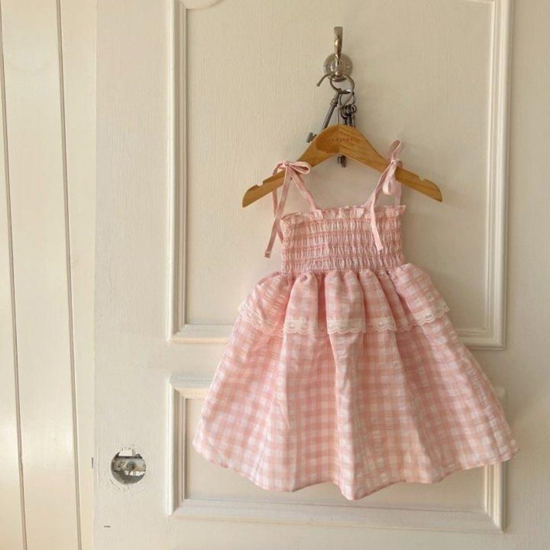 Baby Lace-up Bow Design Korean-style Instagram A-line Skirt