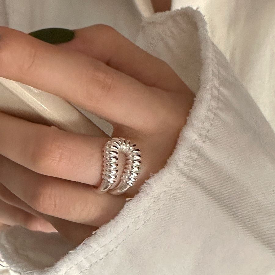 925 Sterling Silver Korean Plain Band Ring Minimalist Ins Open Ring