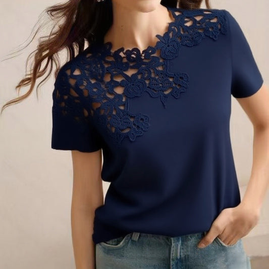 Best-selling Hollow-out Pattern Short-sleeve T-shirt