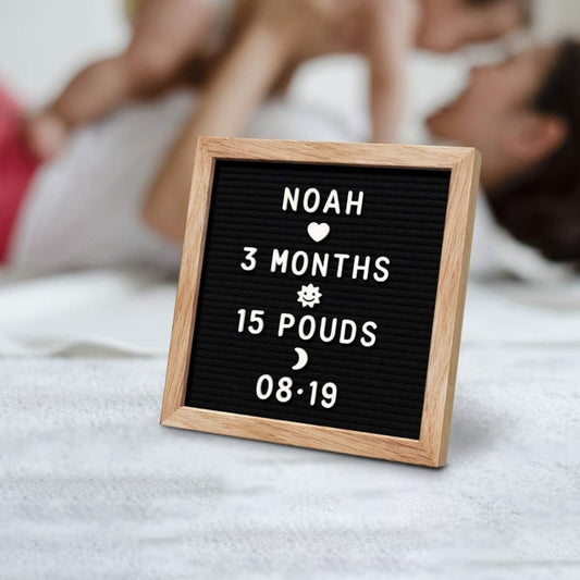 Felt Letter Board, 10 X 10 Inches, Interchangeable Letter Board With 340 Letters, Wooden Frame, Message Sign For Announcements, Milestones, Office Decor, Password Sign, Farmhouse Gifts