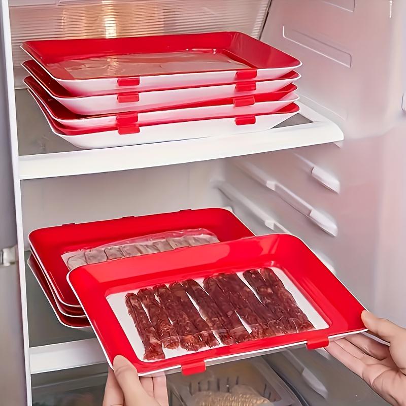 Disposable Red Plastic Food Tray Thickened Rectangular Serving Tray Waterproof And Oil-Resistant Suitable For Fruit, Vegetables, Meat, Supermarket Packaging, Kitchens, And Food Service.
