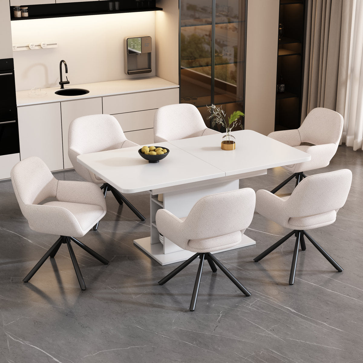 Large Makeup Table, Makeup Table With Adjustable LED Lighting, With Mirror And Makeup Table Stool, 3 Drawers And 2 DoorsBedroom White Dimensions H151 Cm XB110cm XT40 Cm