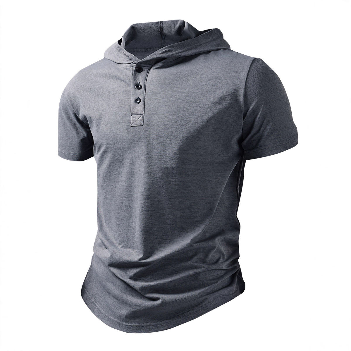 Mens Short-Sleeved Hoodie For Casual Sports And Fitness