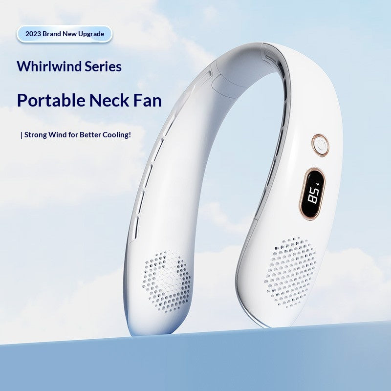 Foldable USB-Charging Digital Display Neck Fan