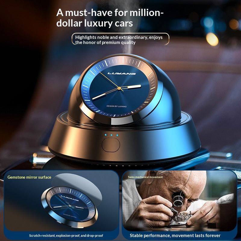 Smart In-car Aromatherapy Clock Ornament With A Light, Long-lasting Fragrance
