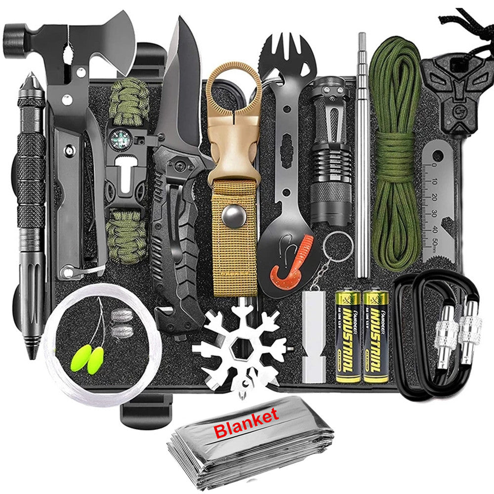Support pan European shipping--Emergency Survival Kit 30 In 1 Professional Survival Gear Equipment First Aid Supplies For SOS Tactical Hiking Hunting Camping