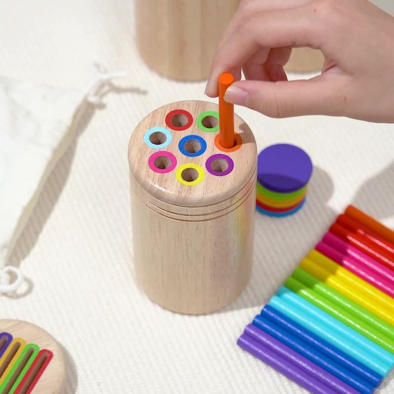 Color Classification Cup Children's Wooden Pen Holder Shape Cognition Pairing Early Education Toys