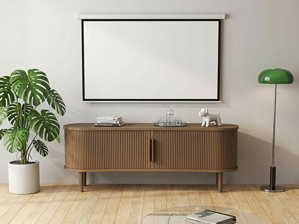 63in Fluted TV Stand Modern Media Console Table Entertainment Center With Sliding Door And Solid Wood Legs For Living Room Bedroom Office