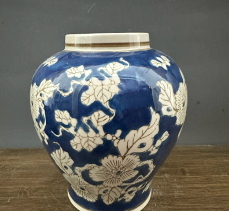 Porcelain Vase Ceramic Ornament Wide Mouth Short Style For Water-Keeping Peonies And Paeonias Bulbous Body Hand-Painted