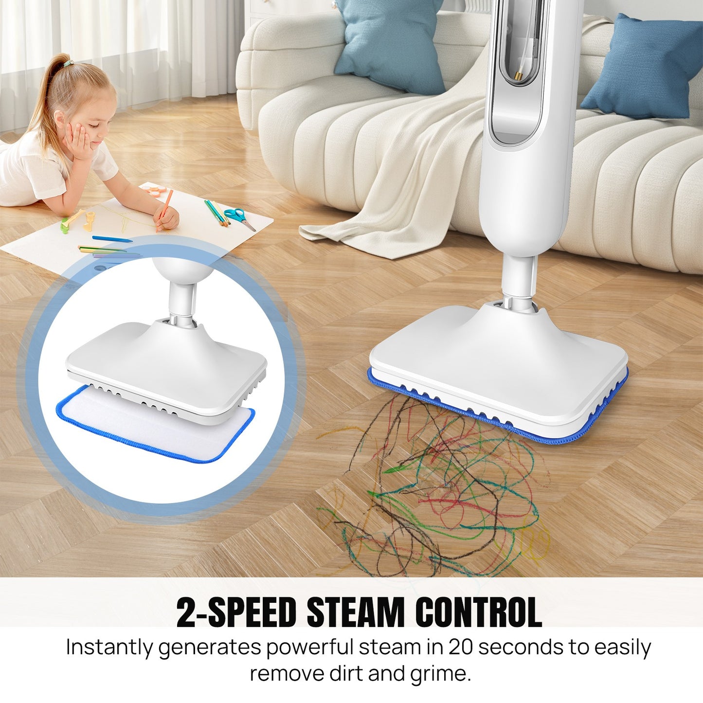 12 In 1 Steam Mop Hot Cleaner Floor Carpet Window Washer Hand Steamer Home 5000W