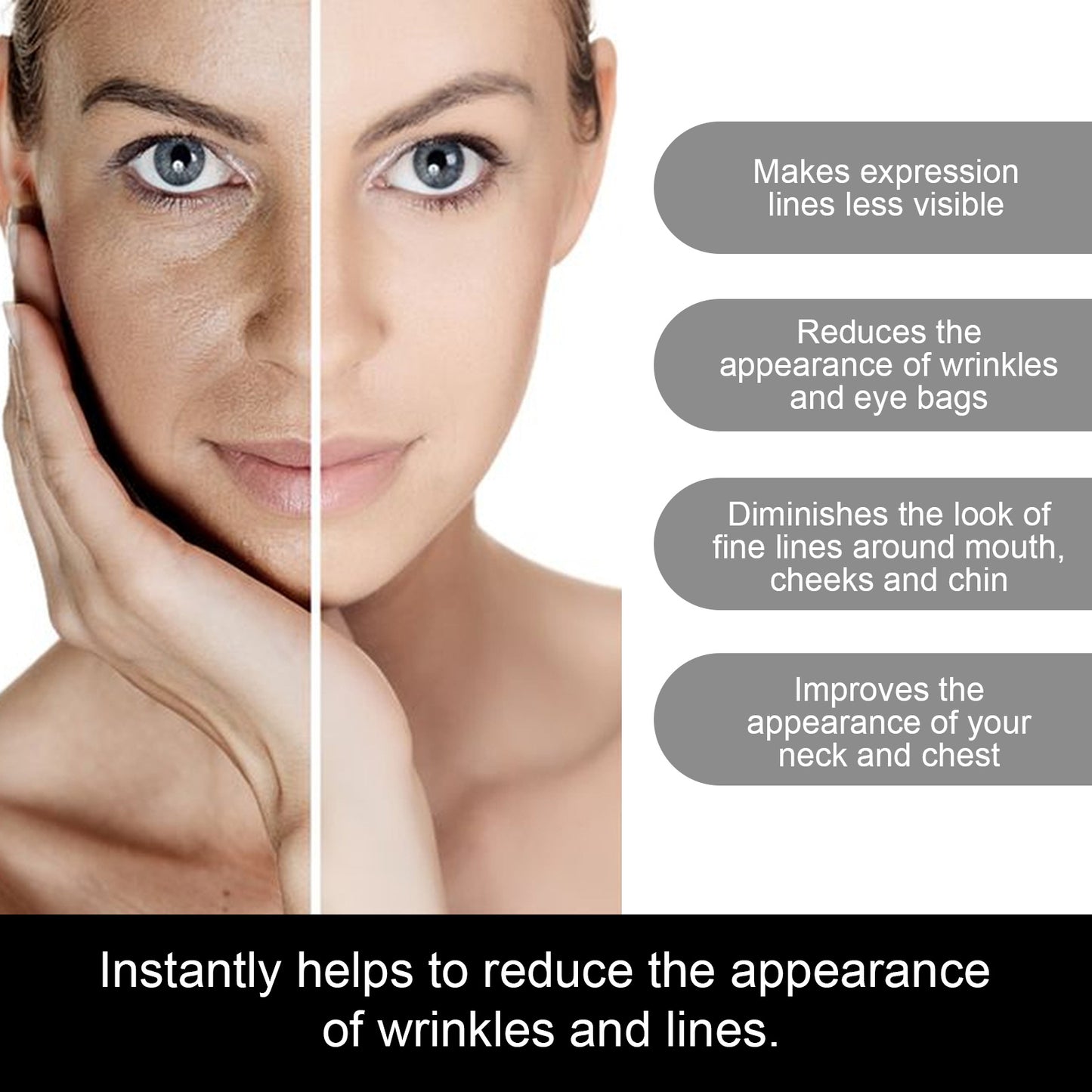EELHOE Instant Facial Firming And Lifting Serum, Smoothing And Brightening Essence Lifts And Tightens Facial Skin