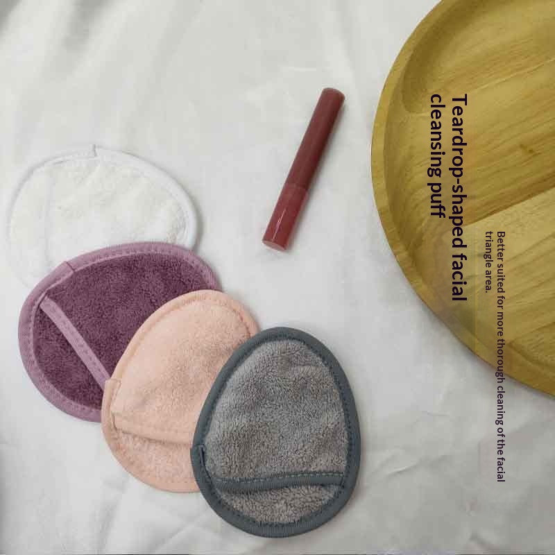 Coral Fleece Waterdrop-Shaped Skin-Friendly Puff Beauty Towel