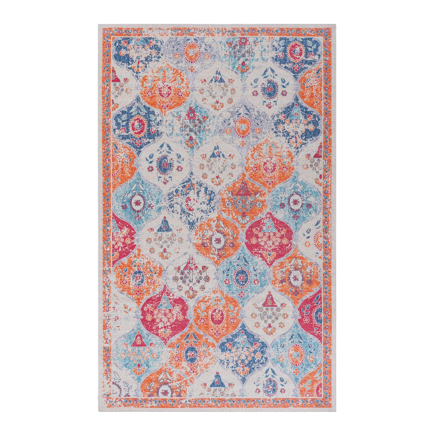 2x3 Cream Area Rug, Washable Area Rugs, Low-Pile, Non-Slip, Non-Shedding, Foldable, Kid&Pet Friendly, Area Rugs For Living Room, Bedroom, Kitchen, Dining Room Rug, Perfect Gifts,  Cream, 2' X 3'