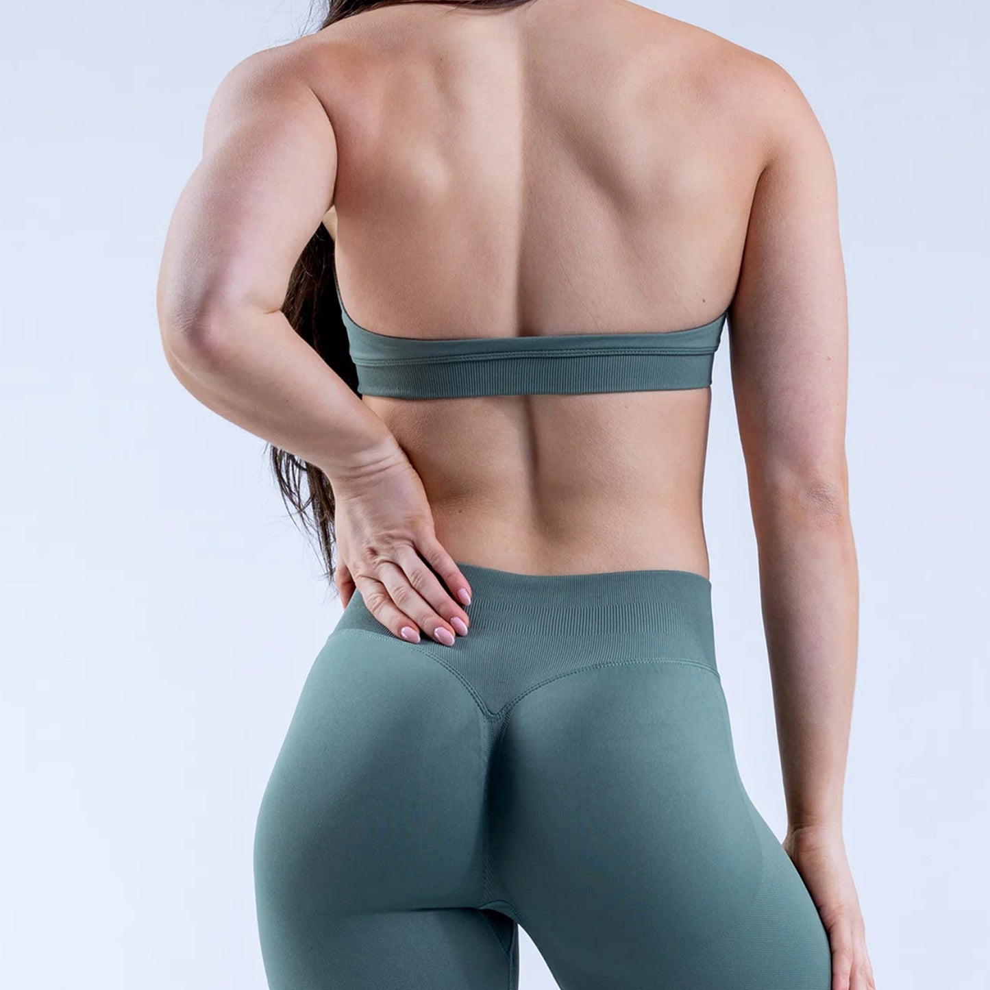 High Elastic Ultra-fine Matte Nylon Halter Beauty Back Seamless Sports Bra