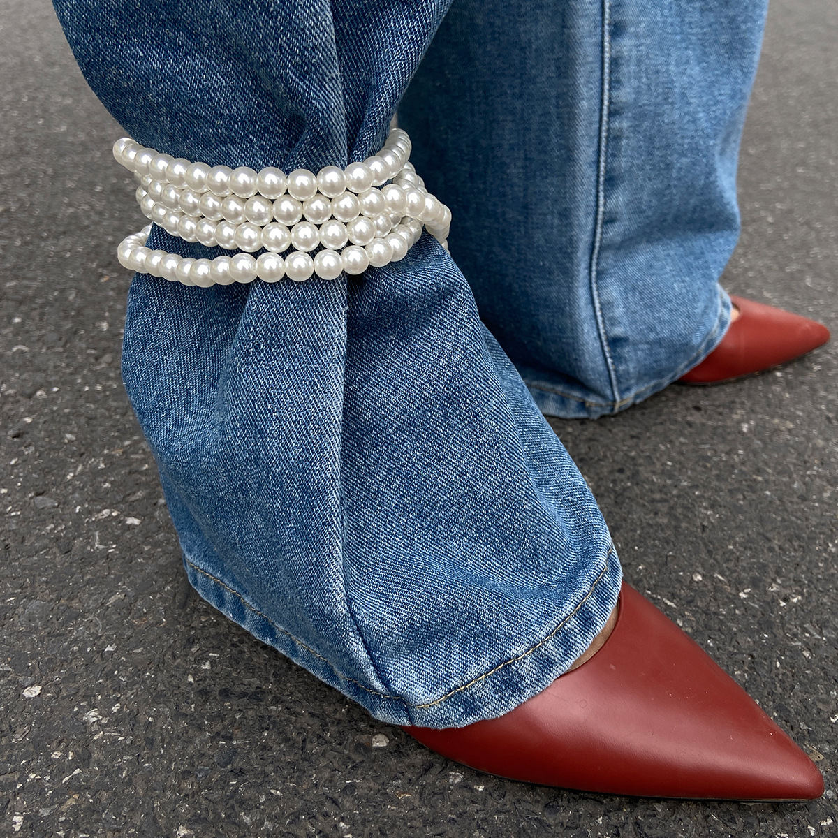 Pants Decorative Beaded Foot Accessories