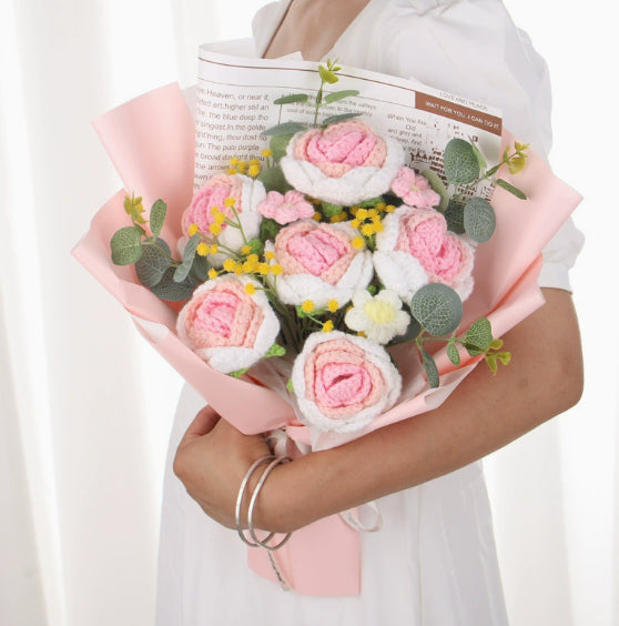 Finished Flower Bouquet Hand-woven Flowers, Woven Gift