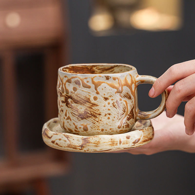 Nordic-style Ceramic Coffee Cup And Saucer, Latte Art Afternoon Tea Set