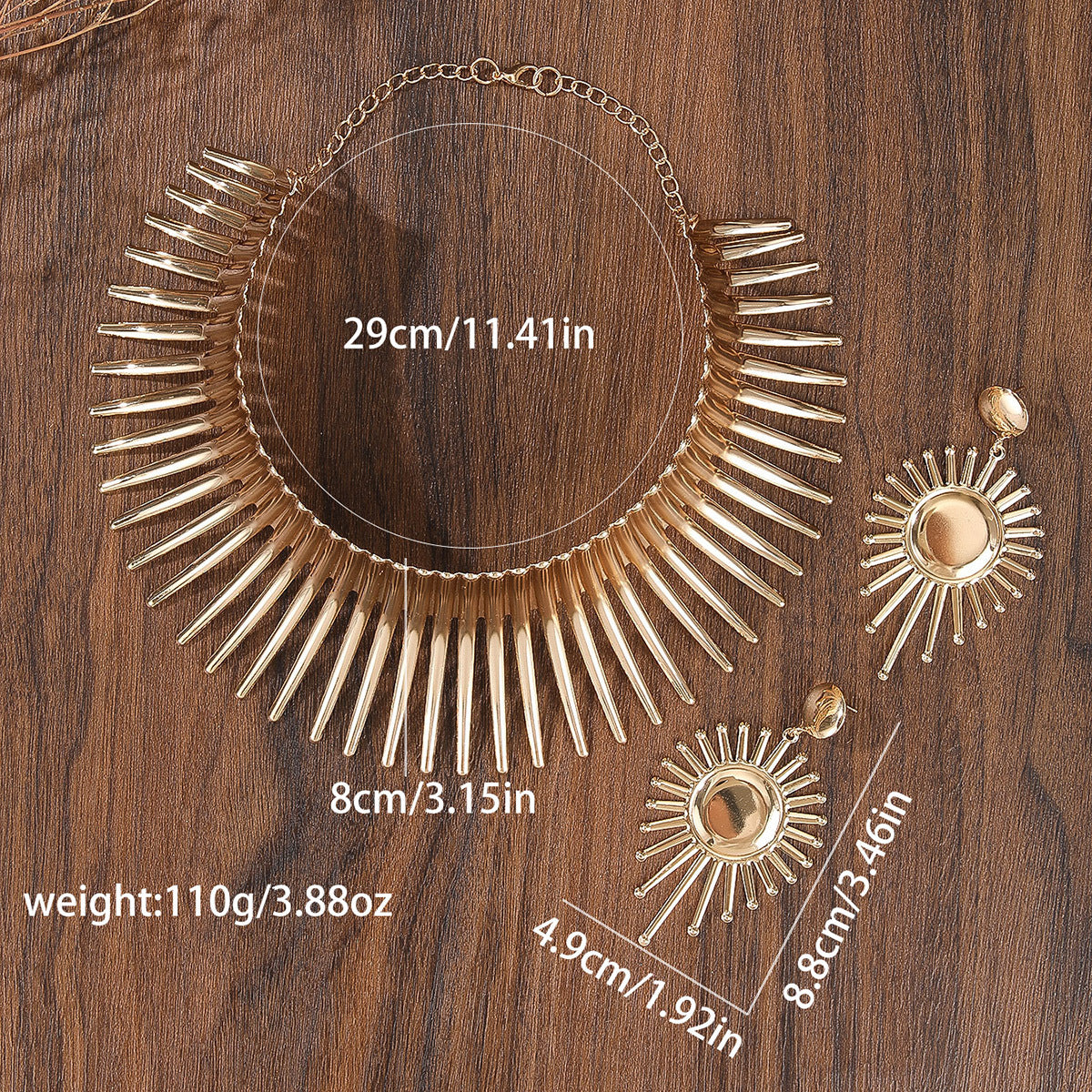 Amazon's Best-Selling Jewelry Set European And American Popular Stylish Exaggerated African Metal Choker And Earrings Women's Accessories
