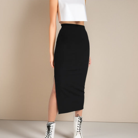 Solid-color Womens Skirt High-waisted Body-huggi Spring Style