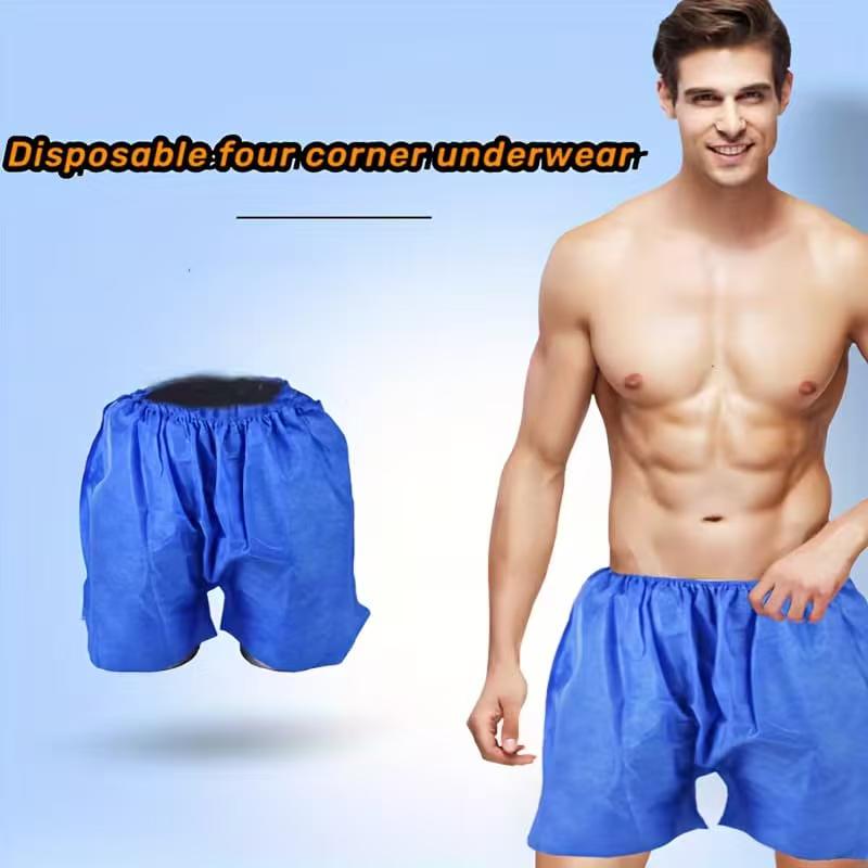 Men's Disposable Beltless Underwear, Soft And Breathable Sports Underwear, Suitable For Gym, Travel, And Spa Use. Quickly Packaged Boxer Shorts With Elastic Waistband, Fitness Underwear