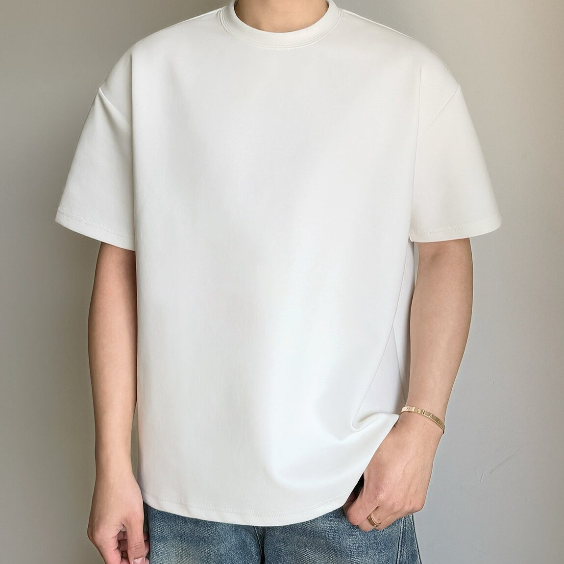 New-style Crew-neck T-shirt Loose-fitting With A Premium Feel