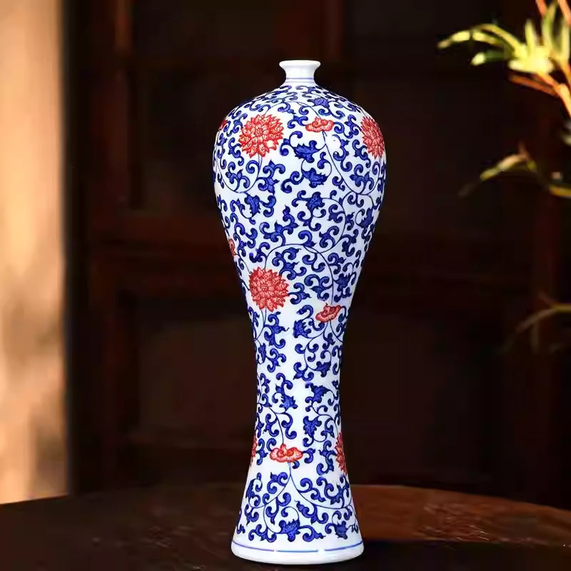Hand-painted Blue-and-white Beauty Vase In Porcelain
