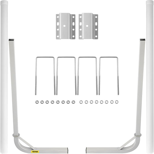 Boat Trailer Guide-on, 60\", 2PCS Steel Trailer Post Guide Ons, With White PVC Tube Covers, Complete Mounting Accessories Included, For Ski Boat, Fishing Boat Or Sailboat Trailer