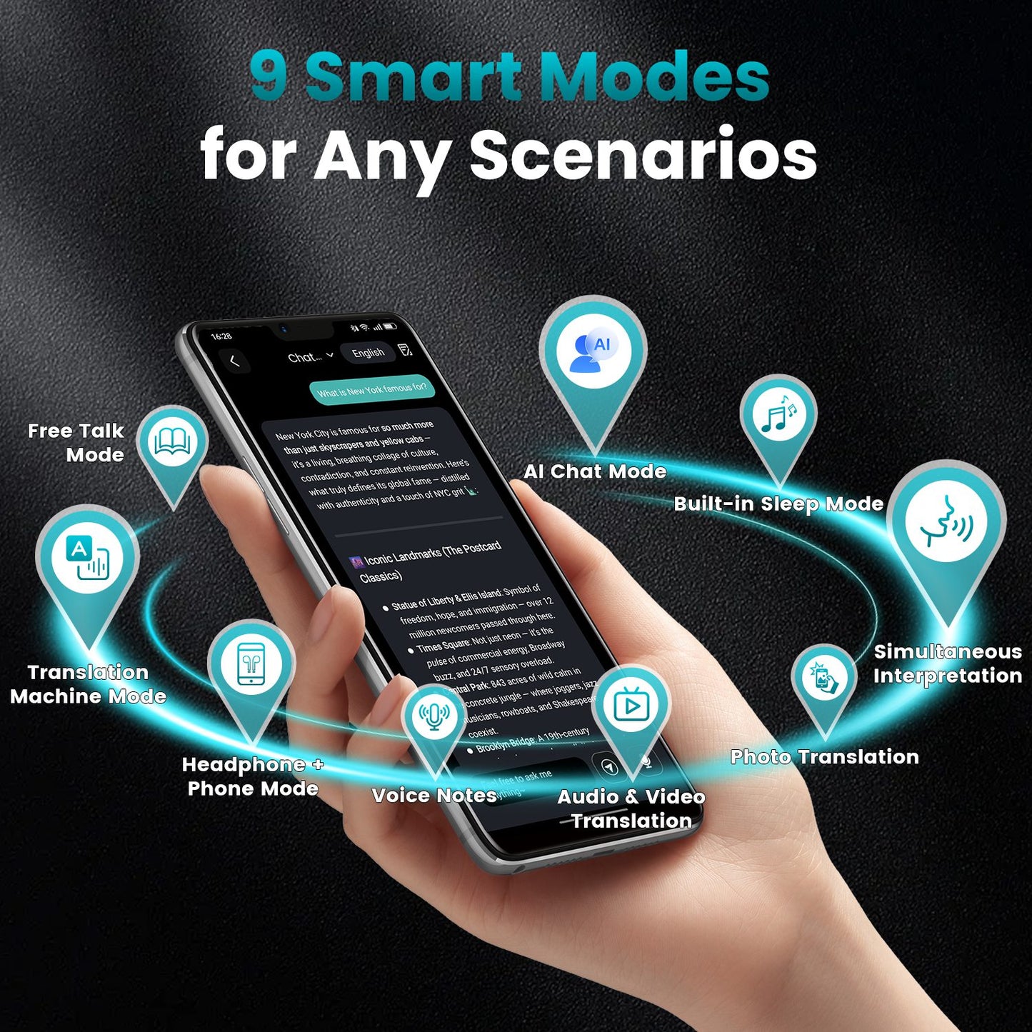 Open-Ear AI Translation Earbuds 165 Language Real Time AI Headphone Wireless 6.0 Translating Earbuds With 360 Degree Rotating Charging Case Lanyard For Travel Meetings Language Learning