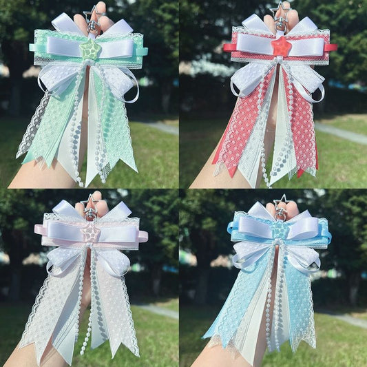 Valley Beauty Support Fan Bow-Knot Keychain Bag Charm