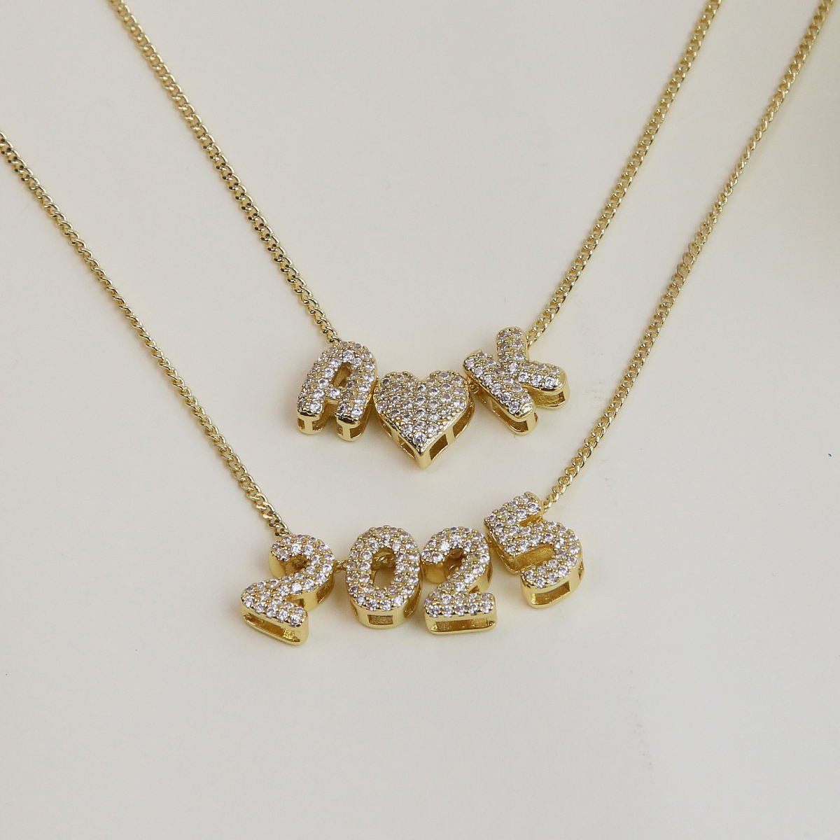 Brass 18K Zircon Diy Accessories Year Pendant
