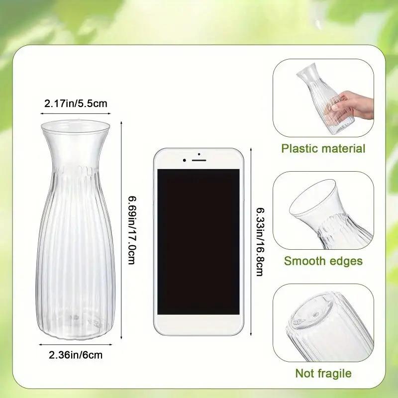 20-Piece Value Set Of Ribbed Plastic Vases Clear Design, Perfect For DIY Floral Arrangements & Various Bouquets  Versatile Decor Essential For Holidays, Home, Dining Tables, And Weddings.