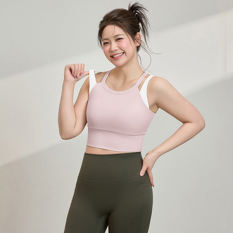 High Strength Double Width Strap Bra Running Shockproof Yoga Workout Beauty Back Vest