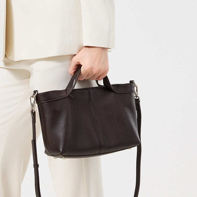 Korean-style Niche-design Handbag Cowhide Shoulder Bag