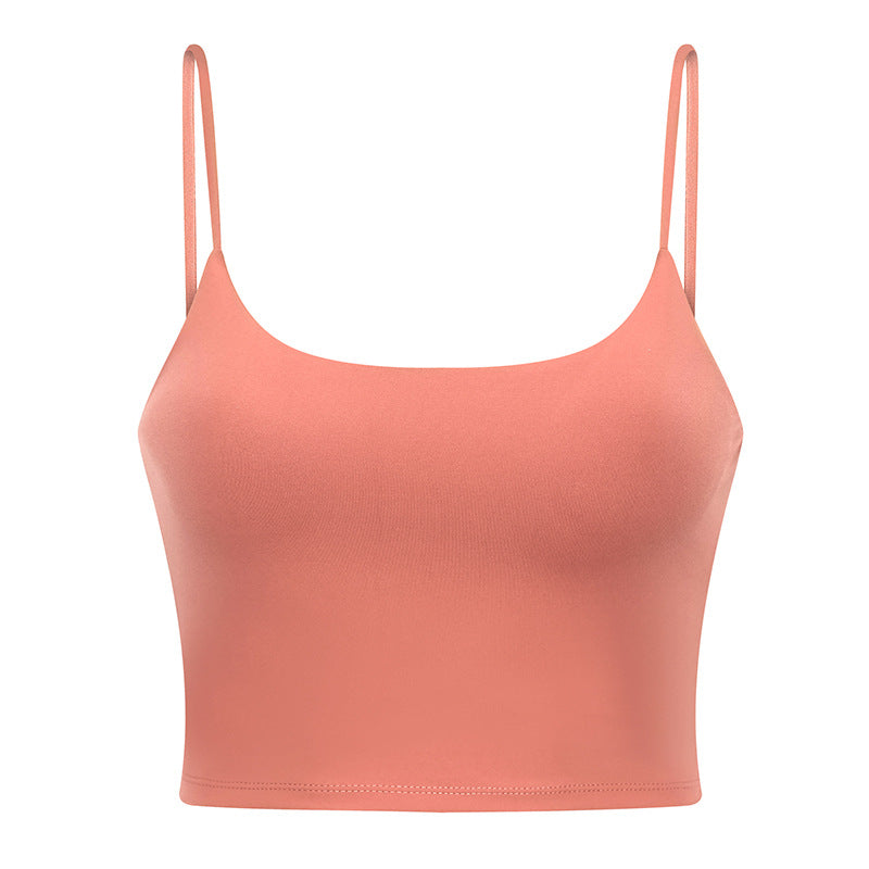 Push Up Shockproof Beauty Back Strap Sports Fitness Yoga Top With Chest Pad