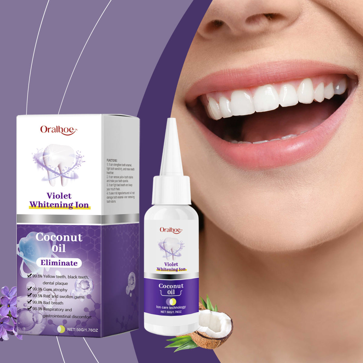 Purple Toothpaste Tartar Yellow Stains Oral Odor Beautiful Tooth Care
