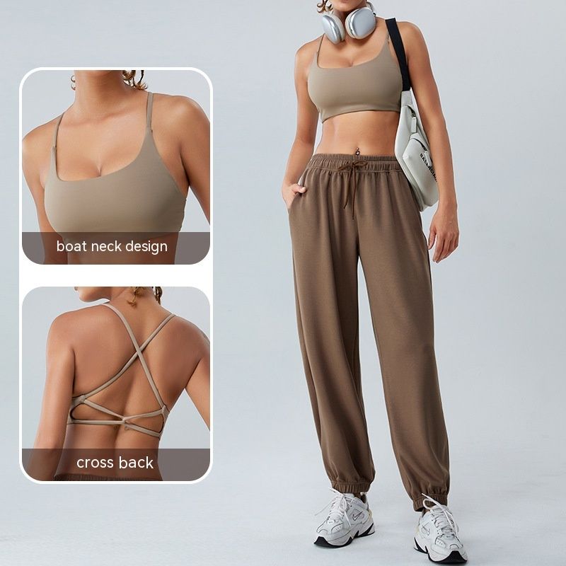 Nude Feel Yoga Vest Female Cross Beauty Back Exercise Bra