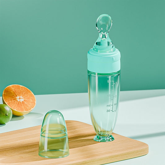 Silicone Squeeze Spoon For Baby Food And Rice Porridge Feeding