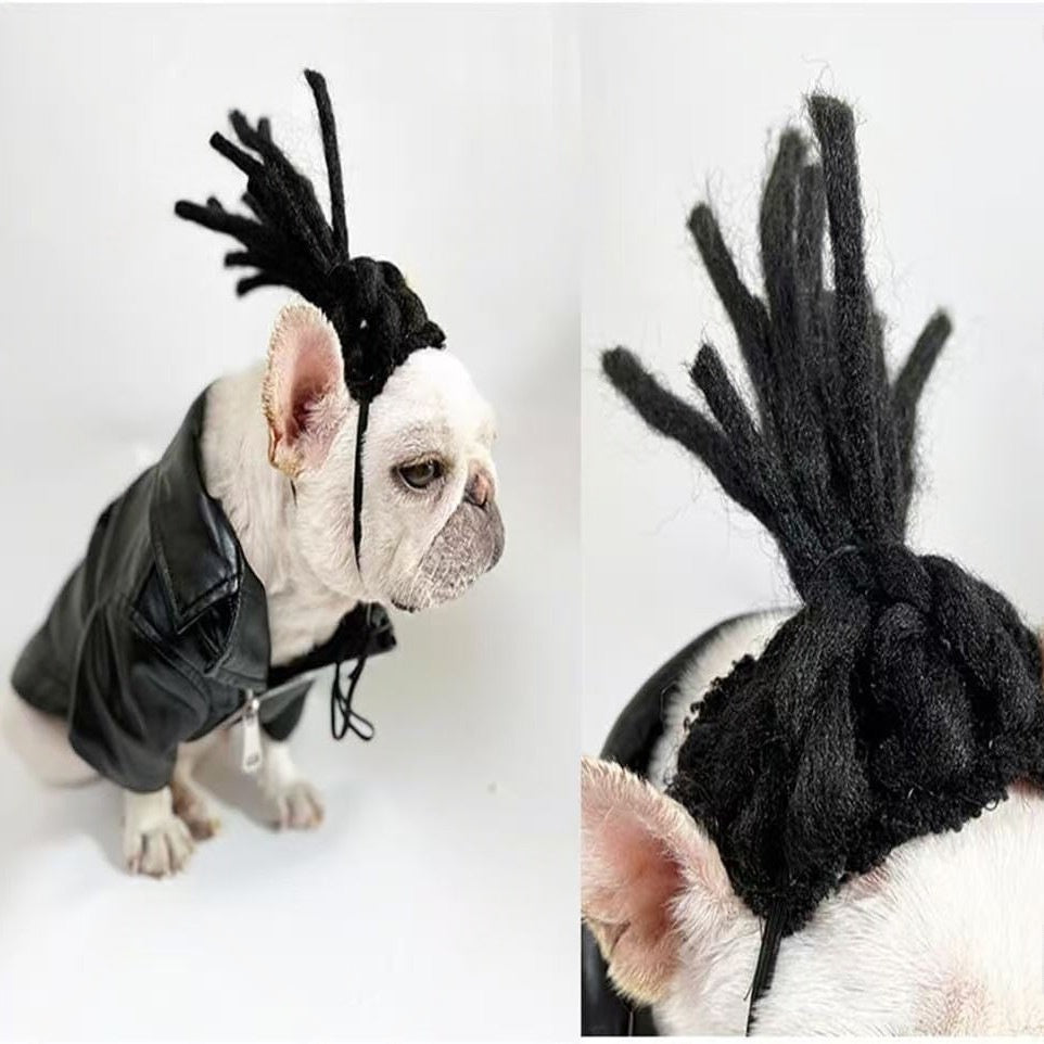 Pet French Wig Dreadlocks Prop Headpiece