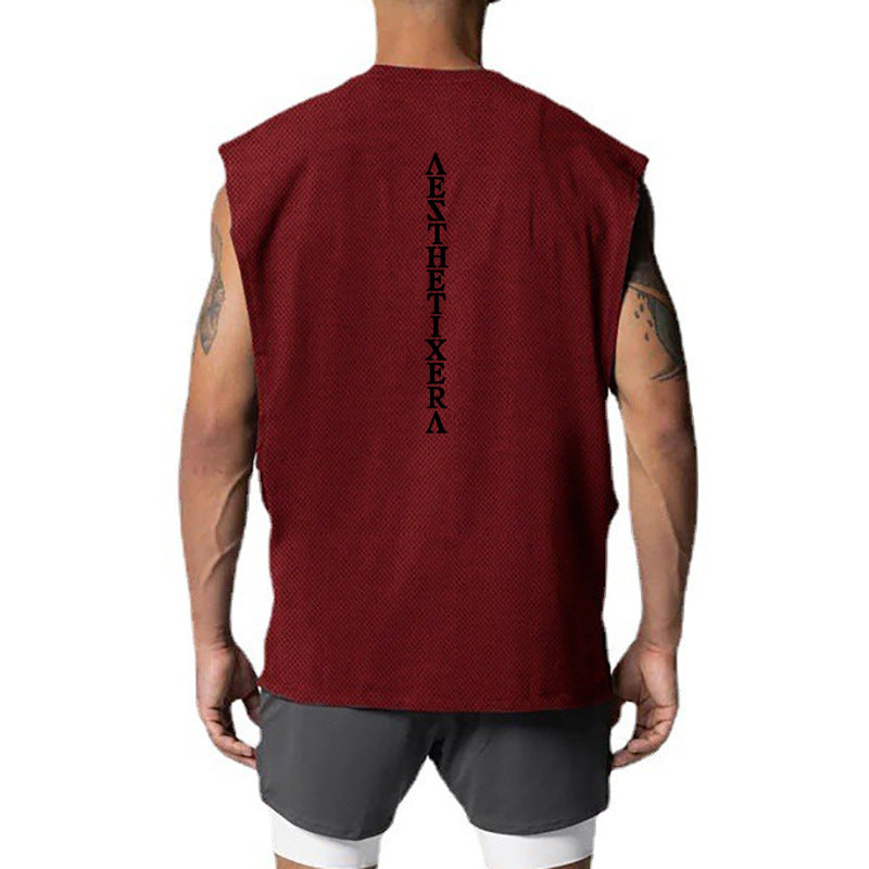 Mens Quick-dry Loose-fitting Casual Fitness Vest