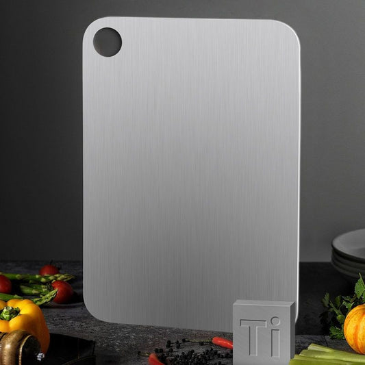 Pure Titanium Cutting Board - Antibacterial Mildew Resistant Kitchen Chopping Block For Vegetables Meat Food Prep