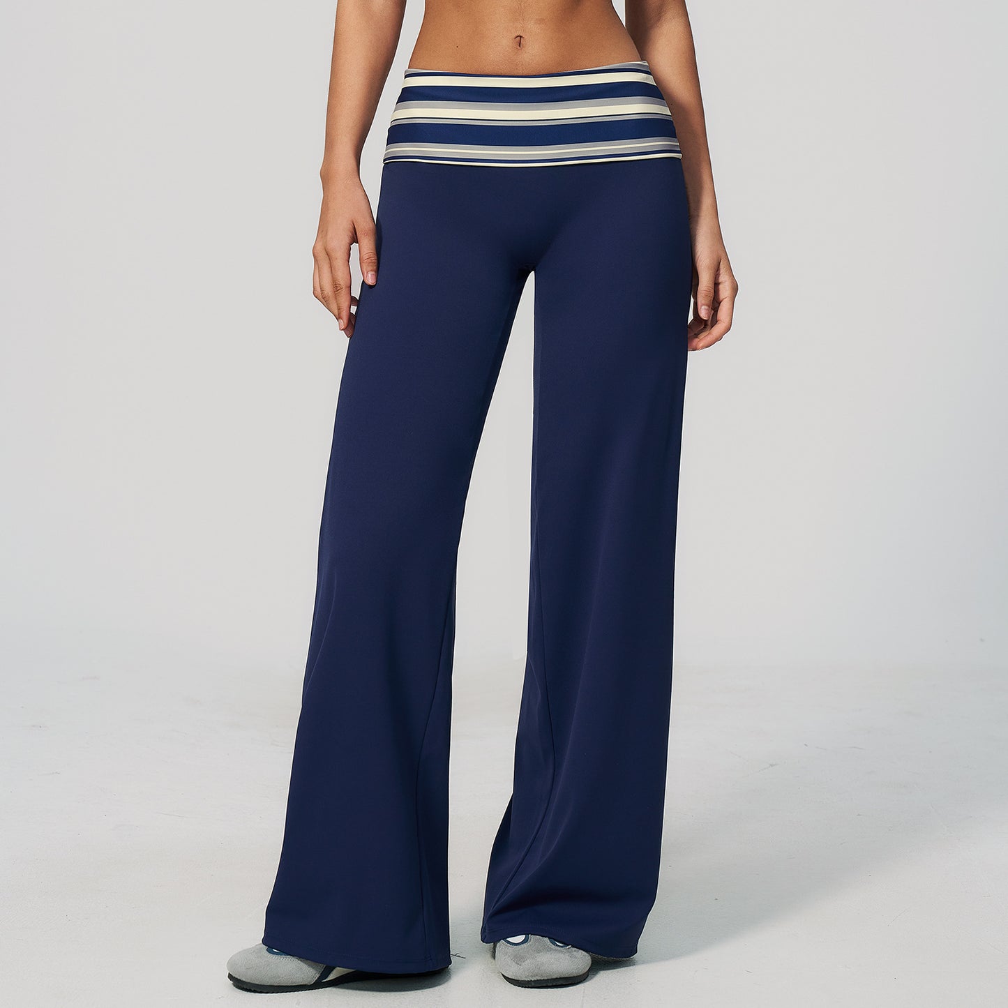 Folding-waist Fitness High-rise Tummy-control Yoga Pants