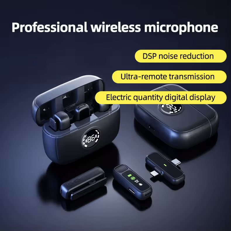 K30 Dual-Port Wireless Lavalier Microphone With Digital Display Supports Two Devices Simultaneously