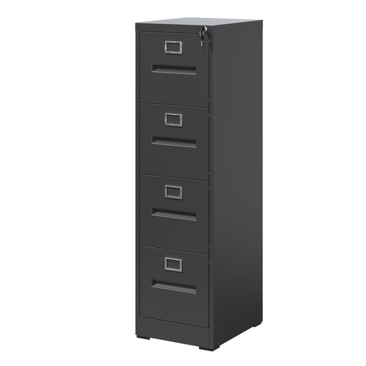 4 Drawer File Cabinet With Lock Metal Vertical File Cabinet Office Home, A4 Legal Letter Size Narrow File Cabinet Locked,Assembly Required