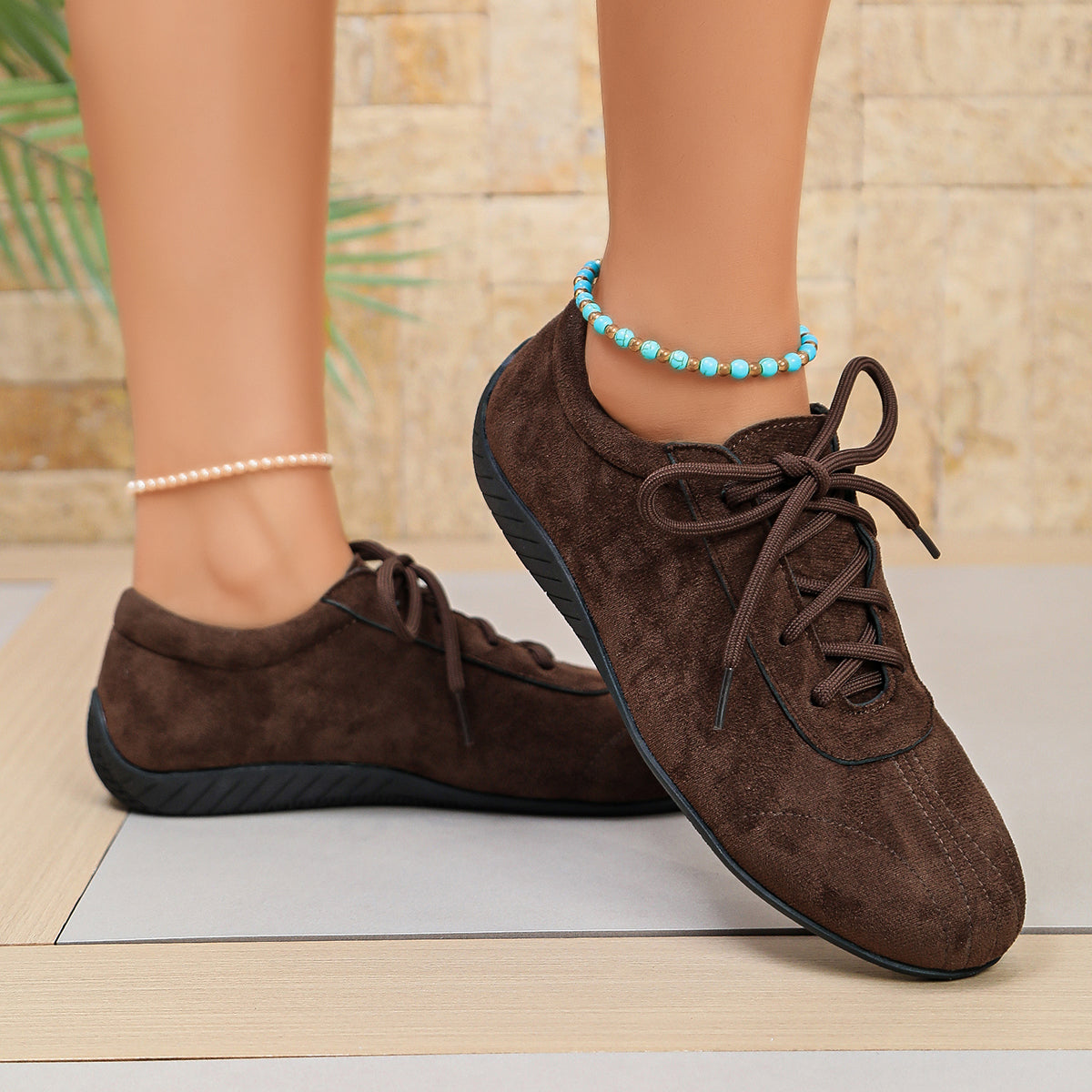 Brown Sneakers, Flat Fashion Hiking Casual Skate Shoes, Vintage American Retro Training Shoes