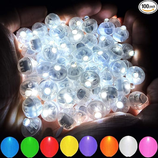 Aogist 100pcs White LED Balloon Light, Tiny Light Mini Round Led Ball Lamp for Paper Lantern Balloon, Indoor Outdoor Event...