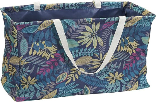 Household Essentials Large Canvas Utility Tote Bag with Handles | Collapsible Storage Basket for Laundry, Groceries, Colle...