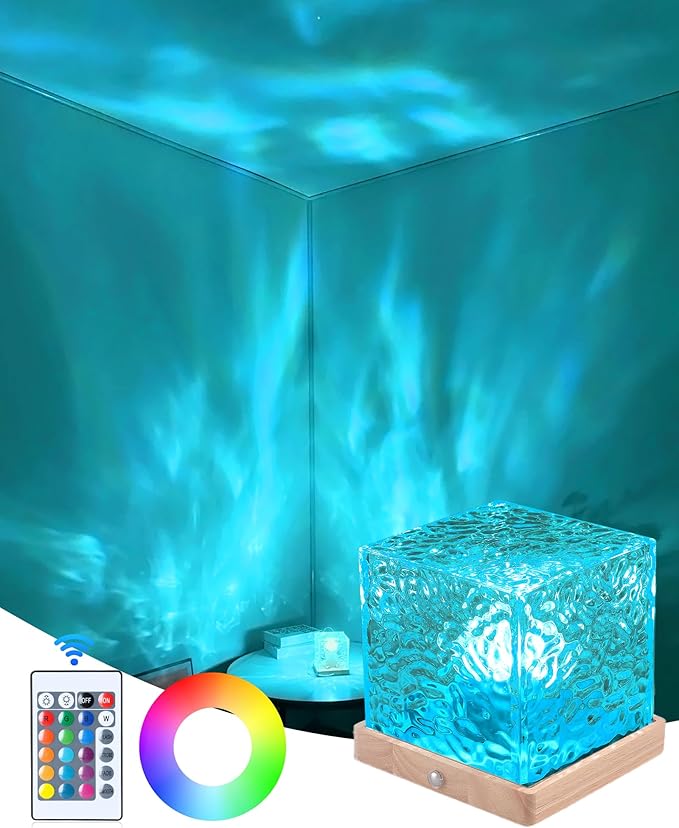 Deogos Mood Lighting,Rechargeable Northern Lights Cube Ambient Lighting Ocean Wave Projector Light Aurora Glow Lamp,16 Col...