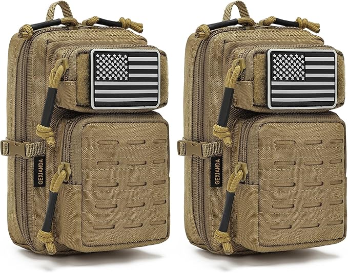 2 Pack Tactical Molle Utility Pouchs,Mini Belt Pouch EDC Pouch Tactical Phone Pouches Outdoor Admin Tool Pouch Medical EDC...