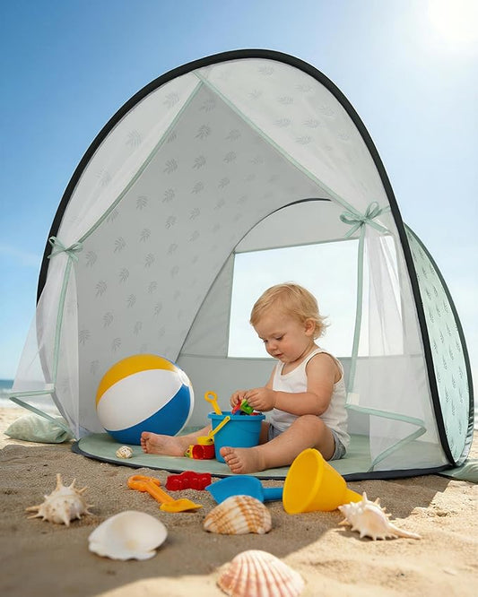 WEMOH Baby Beach Tent, 2026 Upgrade Pop Up UPF 50+ UV Protection Sun Shelter Canopy with Mosquito Net Portable Outdoor Sha...
